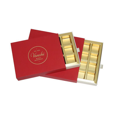 El regalo rojo del chocolate de la altura de los 4cm que empaqueta las cajas, chocolate impreso encajona la cavidad 20