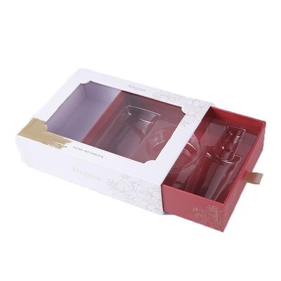 Tipo color cosmético del cajón del cuidado de piel de las cajas de regalo PMS con el tirador del satén