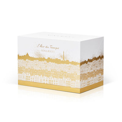 Blancos pescados con caña perfuman las cajas de regalo, cartulina articularon la impresión del sellado de oro de las cajas
