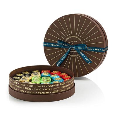 Cajas de empaquetado del regalo del chocolate de la altura de Brown los 5cm con el nudo del arco