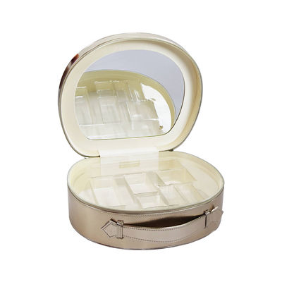 Organizador circular Zippered recepción With Metal Plate del maquillaje del OEM