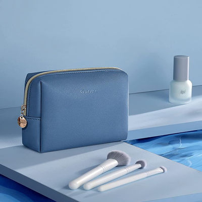 Bolso cosmético portátil del maquillaje de los azules marinos, bolsa cosmética impermeable 6,3 pulgadas