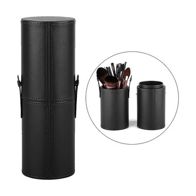 Capacidad grande bien Stitiched del maquillaje del tubo de cuero sintético del cepillo