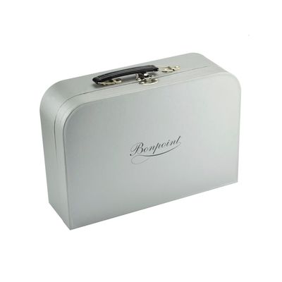 Caja de encargo de la maleta del papel de la cartulina de la guarnición de la impresión con el cierre de la cerradura del metal