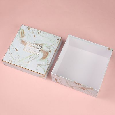 Caja de regalo de cumpleaños de impresión de mármol de logotipo personalizado con cajas rígidas hechas a mano de bolsa de papel