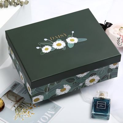 Tapa rígida de encargo decorativa y cajas de regalo bajas de la cartulina para el paquete del bocado