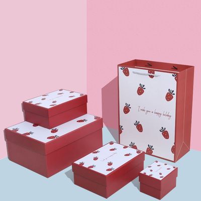 Caja de regalo de lujo de la barra de labios del modelo de la fresa que empaqueta para día de San Valentín