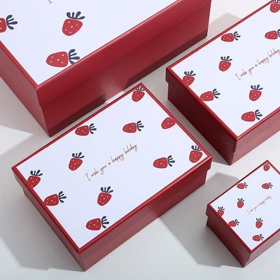 Caja de regalo de lujo de la barra de labios del modelo de la fresa que empaqueta para día de San Valentín