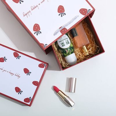 Caja de regalo de lujo de la barra de labios del modelo de la fresa que empaqueta para día de San Valentín
