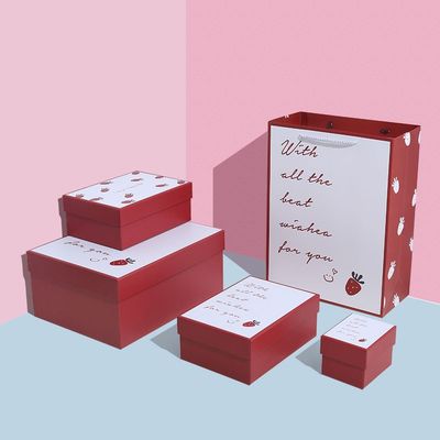 Caja de regalo de lujo de la barra de labios del modelo de la fresa que empaqueta para día de San Valentín