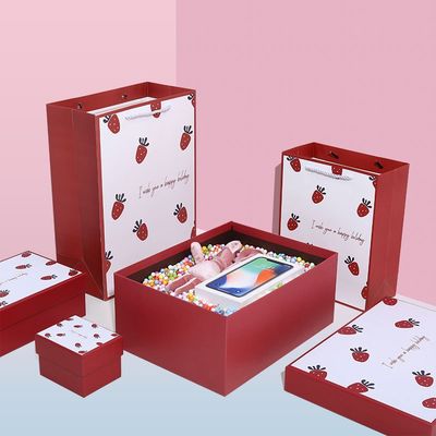 Caja de regalo de lujo de la barra de labios del modelo de la fresa que empaqueta para día de San Valentín