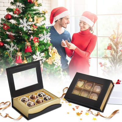 6 cajas de regalo impresas aduana de la presentación de la cartulina de los enrejados pequeñas para los chocolates