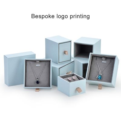Caja de empaquetado personalizada de encargo de la joyería 1200 gramos para el anillo del collar del pendiente de la pulsera