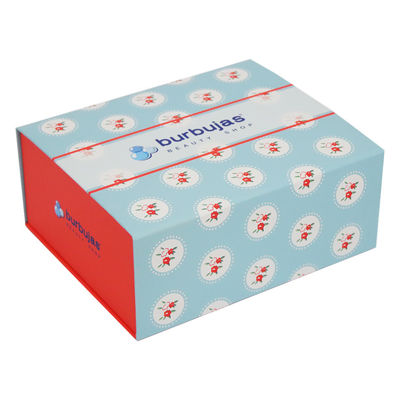 Caja de regalo de papel rígida plegable de la capa ULTRAVIOLETA del punto, Flip Top Magnetic Box para la ropa