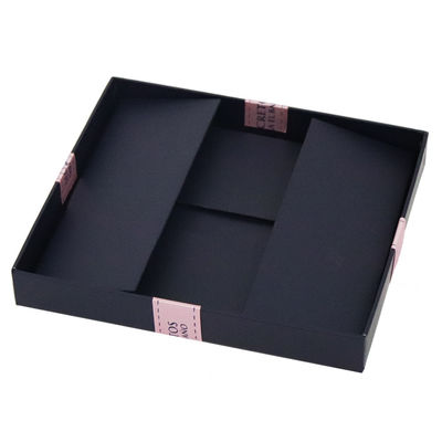 Caja de regalo de papel rígida plegable de los azules marinos los 24*20*10cm con la decoración de la cinta