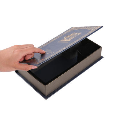 El libro de azules marinos del OEM formó la caja de almacenamiento, caja del envoltorio para regalos para el perfume