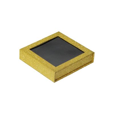 caja de regalo de papel rígida de la ventana transparente del 10*10*3.5cm con el ANIMAL DOMÉSTICO Tray Shiny Gold