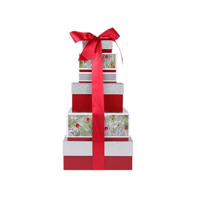 Fijado de 6 cajas de regalo clasificadas de la jerarquización de la Navidad de los tamaños con ISO9001