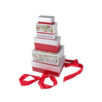 Fijado de 6 cajas de regalo clasificadas de la jerarquización de la Navidad de los tamaños con ISO9001