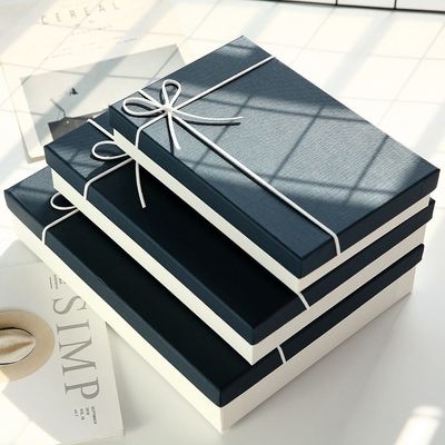 Tapa multifuncional de papel de la textura especial y caja de regalo baja con la cinta de la cuerda