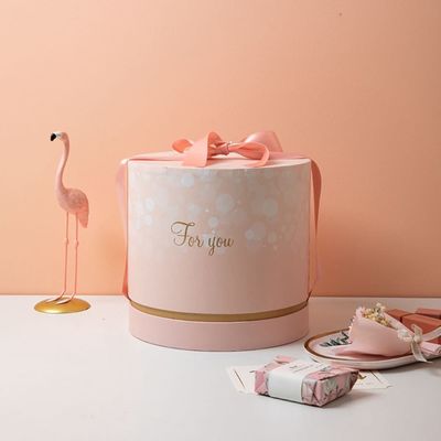 Sellado caliente cilíndrico de la hoja de oro de la caja de papel de la altura el 19cm del diámetro los 20cm