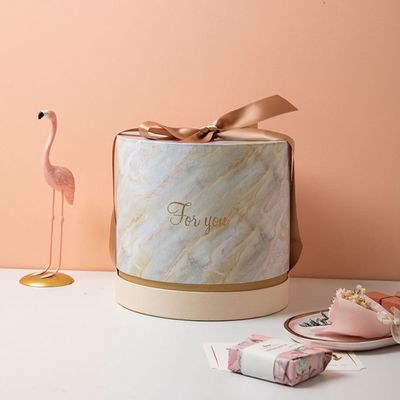 Sellado caliente cilíndrico de la hoja de oro de la caja de papel de la altura el 19cm del diámetro los 20cm