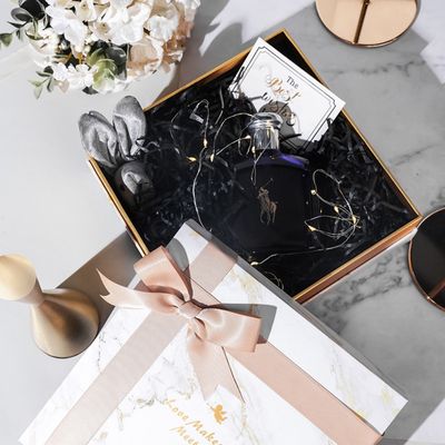 la caja de regalo de papel rígida de la textura de mármol de los 21*21*9cm, quita la caja de la tapa para el favor de la boda