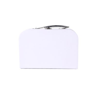 Caja de regalo de papel rígida blanca sólida adaptable con la manija y el corchete del metal