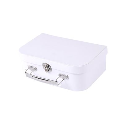 Caja de regalo de papel rígida blanca sólida adaptable con la manija y el corchete del metal