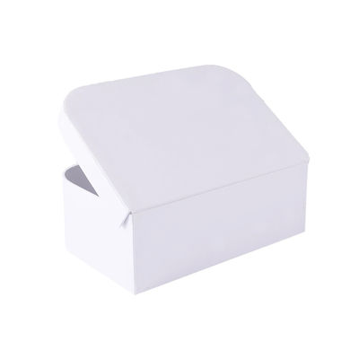 Caja de regalo de papel rígida blanca sólida adaptable con la manija y el corchete del metal