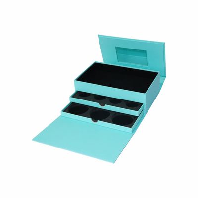 Cajas de regalo cosméticas del sombreador de ojos del colorete de 3 capas con el espejo del maquillaje