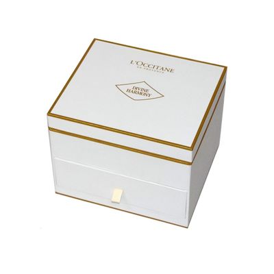 Cajas de regalo cosméticas multifuncionales dos gradas con la cinta grosgrain