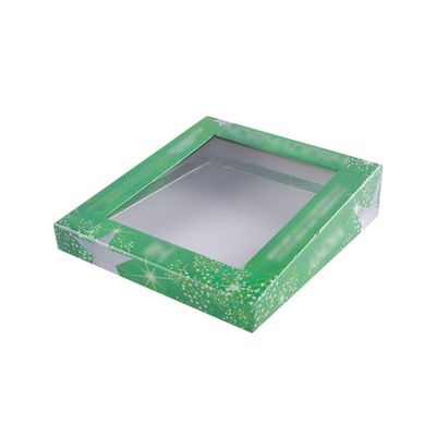 Ventana clara cosmética de las cajas de regalo del verde ISO9001 con el labio de la hipotenusa