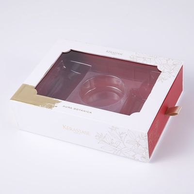 Tipo color cosmético del cajón del cuidado de piel de las cajas de regalo PMS con el tirador del satén
