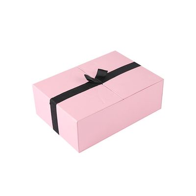 El OEM rosado magnético modifica la caja de papel cosmética de la impresión para requisitos particulares, caja de regalo de la puerta doble 4 pedazos