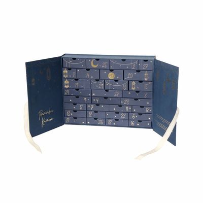 Caja de regalo de la sorpresa de 30 azules marinos de los cajones, belleza Advent Calendar With Ribbon