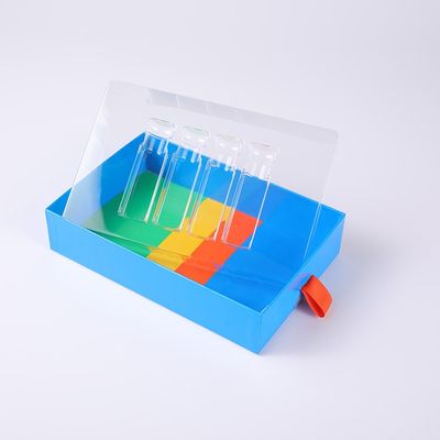 Caja de regalo hecha a mano de la fragancia del color de CMYK con la ventana clara del ANIMAL DOMÉSTICO de 4 cavidades