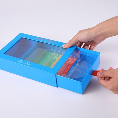 Caja de regalo hecha a mano de la fragancia del color de CMYK con la ventana clara del ANIMAL DOMÉSTICO de 4 cavidades