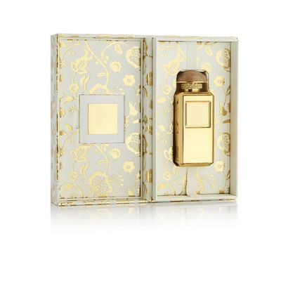 La caja multiusos del sistema del perfume del estampado de flores, oro de lujo con bisagras de la caja de papel grabó en relieve