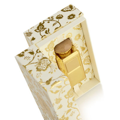 La caja multiusos del sistema del perfume del estampado de flores, oro de lujo con bisagras de la caja de papel grabó en relieve