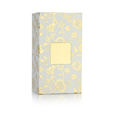 La caja multiusos del sistema del perfume del estampado de flores, oro de lujo con bisagras de la caja de papel grabó en relieve