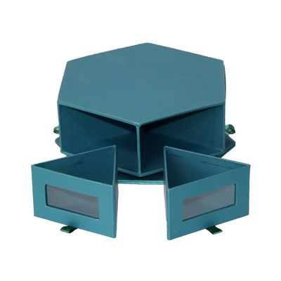 caja del chocolate del hexágono de los 20*17.5*7.7cm, estilo giratorio del cajón de la caja de regalo para la confitería