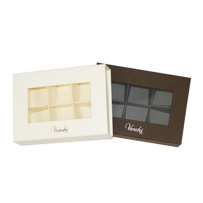 6 rejillas reservan las cajas del chocolate de la ventana de la forma, chocolate de la ventana encajonan la aleta magnética