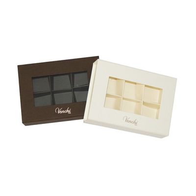 6 rejillas reservan las cajas del chocolate de la ventana de la forma, chocolate de la ventana encajonan la aleta magnética
