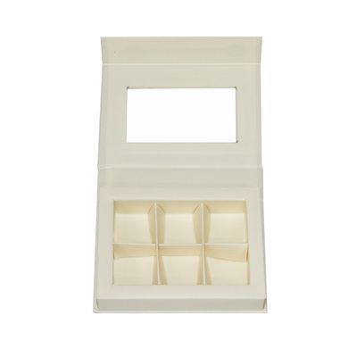 Categoría alimenticia de empaquetado de 6 de las cavidades cajas del regalo magnético beige del chocolate