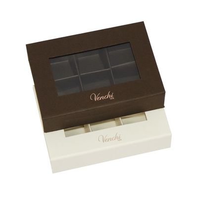 6 rejillas reservan las cajas del chocolate de la ventana de la forma, chocolate de la ventana encajonan la aleta magnética