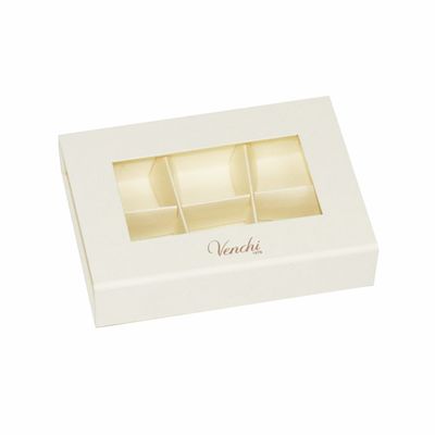 Categoría alimenticia de empaquetado de 6 de las cavidades cajas del regalo magnético beige del chocolate