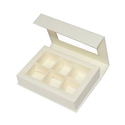 Categoría alimenticia de empaquetado de 6 de las cavidades cajas del regalo magnético beige del chocolate