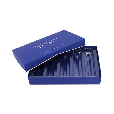 El chocolate de lujo multiusos de los azules marinos encajona empaquetando, las cajas vacías de la trufa modificadas para requisitos particulares