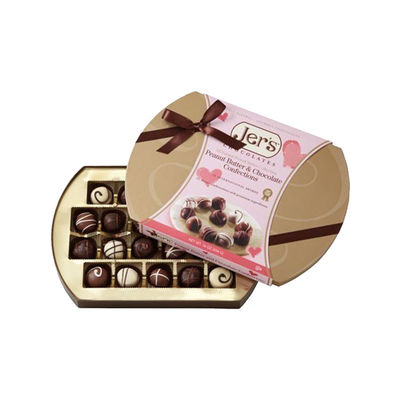 Chocolate vacío de la recepción del OEM el pequeño encajona la forma elíptica para el aniversario